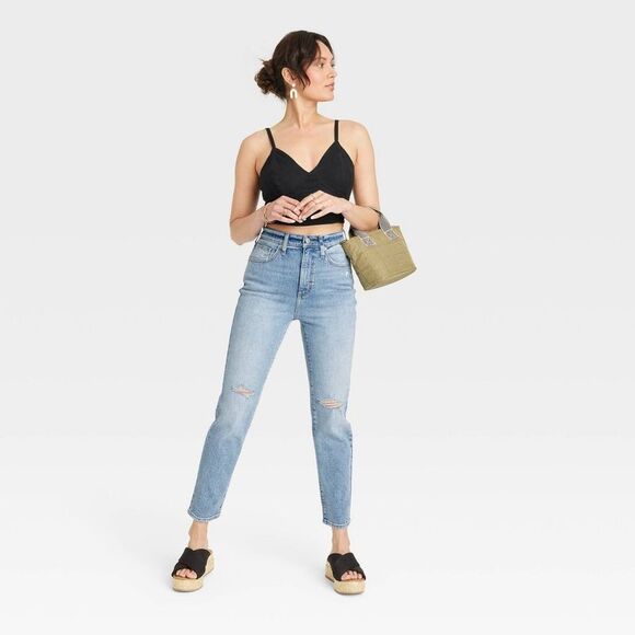 Universal Thread Women's High-Rise Slim-Leg Jeans 90's, Light Blue, 6 Short - Picture 3 of 6